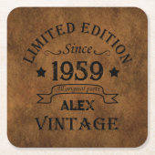 Gepersonaliseerd  65ste verjaardagsfeest kartonnen onderzetters (Voorkant)