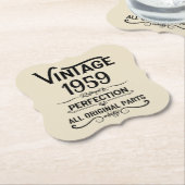 Gepersonaliseerd  65ste verjaardagsfeest kartonnen onderzetters (Gekanteld)