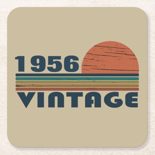 Gepersonaliseerd 65ste verjaardagsfeest kartonnen onderzetters (Voorkant)