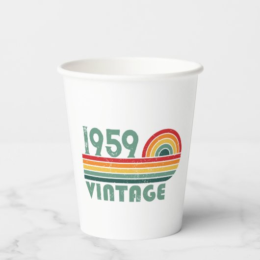 Gepersonaliseerd  65ste verjaardagsfeest papieren bekers (Achterkant)