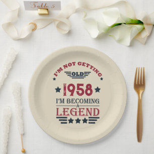 Gepersonaliseerd  65ste verjaardagsfeest papieren bordje