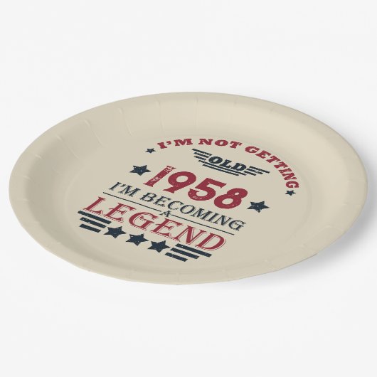 Gepersonaliseerd  65ste verjaardagsfeest papieren bordje (Gekanteld)