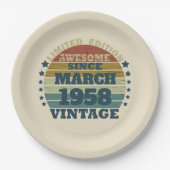 Gepersonaliseerd  65ste verjaardagsfeest papieren bordje (Voorkant)