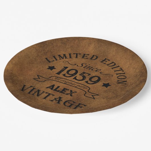 Gepersonaliseerd  65ste verjaardagsfeest papieren bordje (Gekanteld)