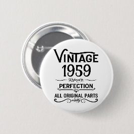 Gepersonaliseerd  65ste verjaardagsfeest ronde button 5,7 cm