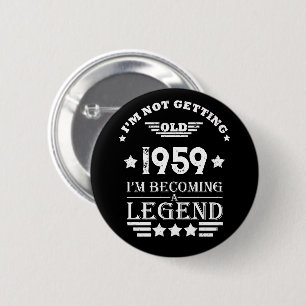 Gepersonaliseerd  65ste verjaardagsfeest ronde button 5,7 cm