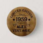 Gepersonaliseerd 65ste verjaardagsfeest ronde button 5,7 cm (Voorkant)
