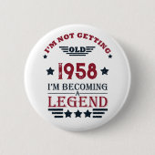 Gepersonaliseerd  65ste verjaardagsfeest ronde button 5,7 cm (Voorkant)