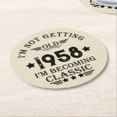 Gepersonaliseerd 65ste verjaardagsfeest ronde kartonnen onderzetter (Gebogen)