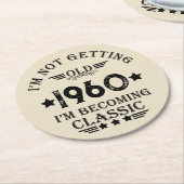 Gepersonaliseerd  65ste verjaardagsfeest ronde kartonnen onderzetter (Gebogen)