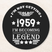 Gepersonaliseerd  65ste verjaardagsfeest ronde kartonnen onderzetter (Voorkant)