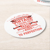 Gepersonaliseerd 65ste verjaardagsfeest ronde kartonnen onderzetter (Gebogen)