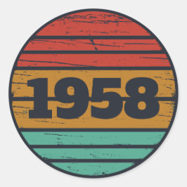 Gepersonaliseerd  65ste verjaardagsfeest ronde sticker