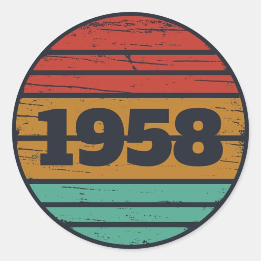 Gepersonaliseerd 65ste verjaardagsfeest ronde sticker (Voorkant)