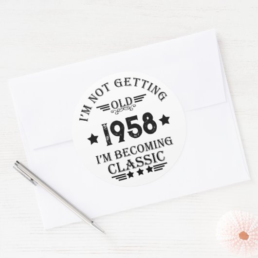 Gepersonaliseerd  65ste verjaardagsfeest ronde sticker (Envelop)