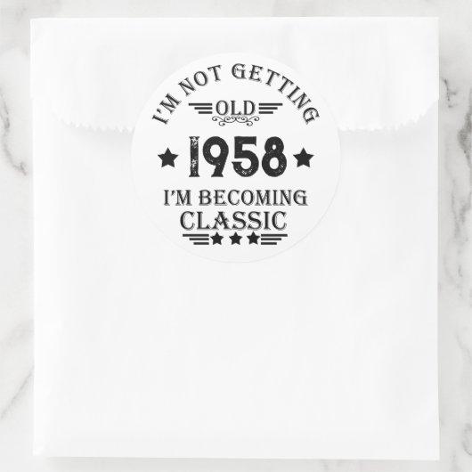 Gepersonaliseerd 65ste verjaardagsfeest ronde sticker (Tas)