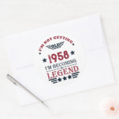 Gepersonaliseerd 65ste verjaardagsfeest ronde sticker (Envelop)