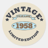 Gepersonaliseerd  65ste verjaardagsfeest ronde sticker (Voorkant)