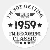 Gepersonaliseerd  65ste verjaardagsfeest ronde sticker (Voorkant)