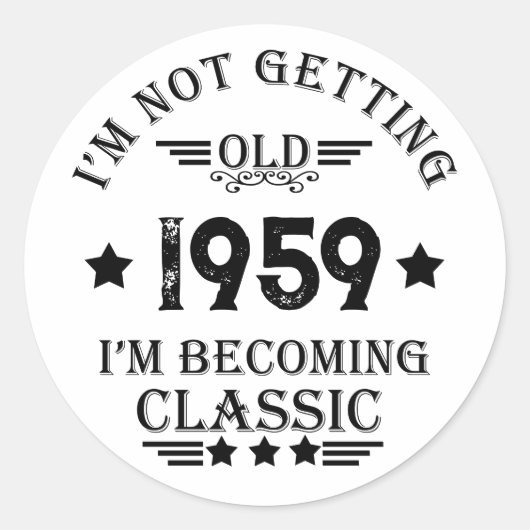 Gepersonaliseerd  65ste verjaardagsfeest ronde sticker (Voorkant)