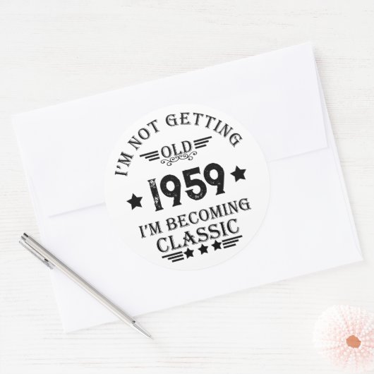 Gepersonaliseerd  65ste verjaardagsfeest ronde sticker (Envelop)