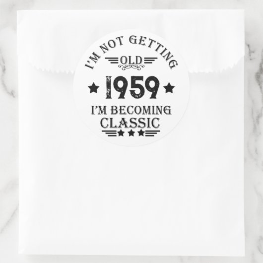 Gepersonaliseerd  65ste verjaardagsfeest ronde sticker (Tas)