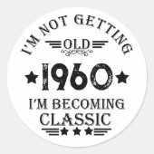 Gepersonaliseerd 65ste verjaardagsfeest ronde sticker (Voorkant)