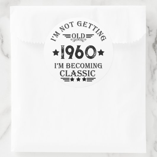 Gepersonaliseerd  65ste verjaardagsfeest ronde sticker (Tas)