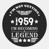 Gepersonaliseerd  65ste verjaardagsfeest ronde sticker (Voorkant)