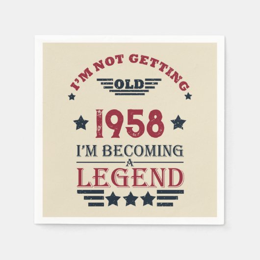 Gepersonaliseerd  65ste verjaardagsfeest servet (Voorkant)