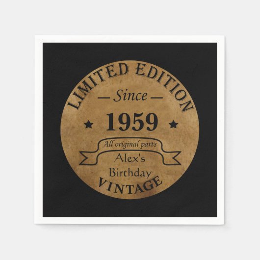 Gepersonaliseerd  65ste verjaardagsfeest servet (Voorkant)