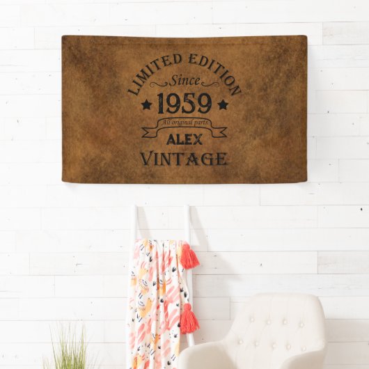 Gepersonaliseerd 65ste verjaardagsfeest spandoek (Insitu)