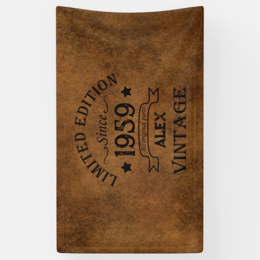 Gepersonaliseerd 65ste verjaardagsfeest spandoek (Verticaal)