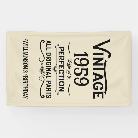 Gepersonaliseerd  65ste verjaardagsfeest spandoek (Horizontaal)