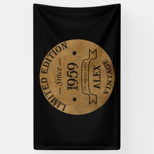 Gepersonaliseerd  65ste verjaardagsfeest spandoek (Verticaal)