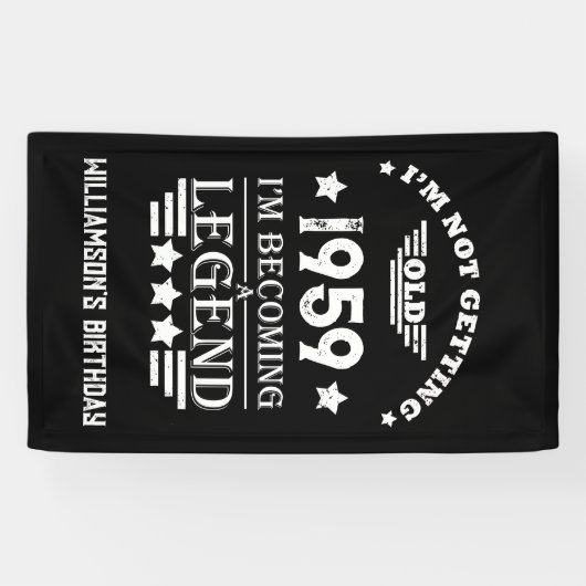 Gepersonaliseerd 65ste verjaardagsfeest spandoek (Horizontaal)