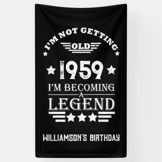 Gepersonaliseerd  65ste verjaardagsfeest spandoek (Verticaal)