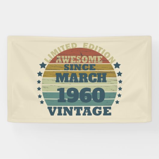 Gepersonaliseerd 65ste verjaardagsfeest spandoek (Horizontaal)