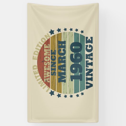 Gepersonaliseerd 65ste verjaardagsfeest spandoek (Verticaal)