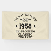 Gepersonaliseerd 65ste verjaardagsfeest spandoek (Horizontaal)