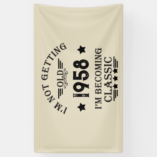 Gepersonaliseerd  65ste verjaardagsfeest spandoek (Verticaal)