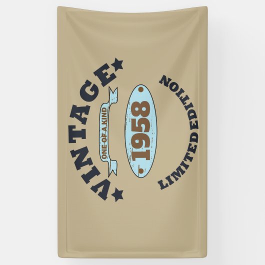 Gepersonaliseerd 65ste verjaardagsfeest spandoek (Verticaal)