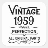 Gepersonaliseerd 65ste verjaardagsfeest vierkante sticker (Voorkant)