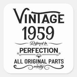 Gepersonaliseerd  65ste verjaardagsfeest vierkante sticker