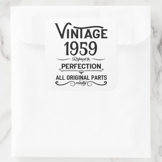 Gepersonaliseerd 65ste verjaardagsfeest vierkante sticker (Tas)