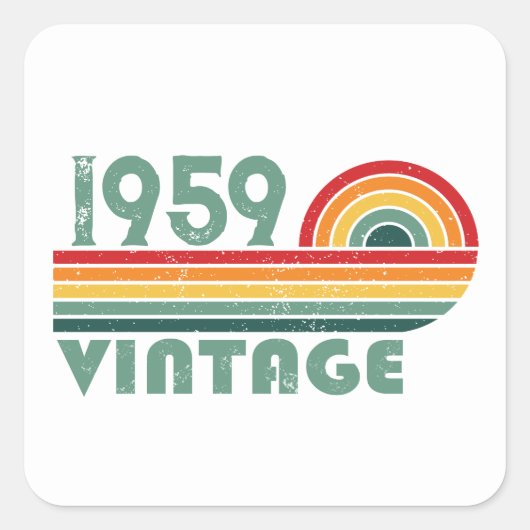 Gepersonaliseerd 65ste verjaardagsfeest vierkante sticker (Voorkant)