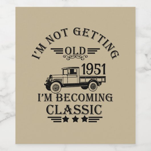 Gepersonaliseerd  65ste verjaardagsfeest wijn etiket (Enkel label)