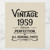 Gepersonaliseerd  65ste verjaardagsfeest wijn etiket (Enkel label)