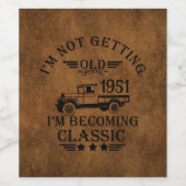 Gepersonaliseerd  65ste verjaardagsfeest wijn etiket (Enkel label)