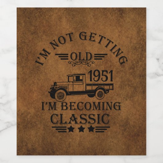 Gepersonaliseerd  65ste verjaardagsfeest wijn etiket (Enkel label)